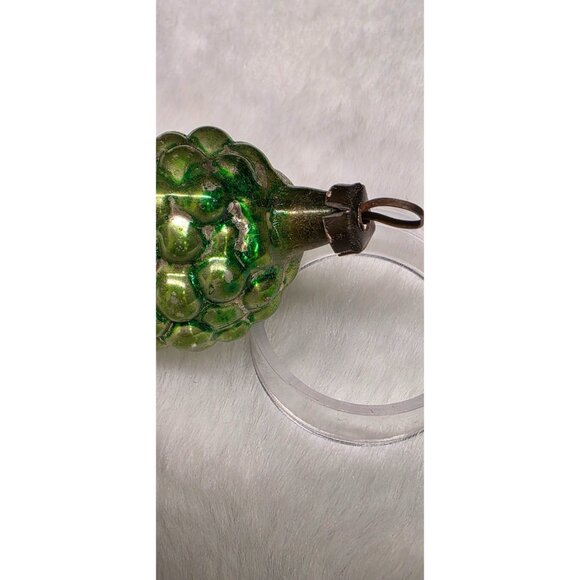 Antique Figural German Glass Miniature Green Grape Cluster Christmas Ornament - Picture 3 of 4